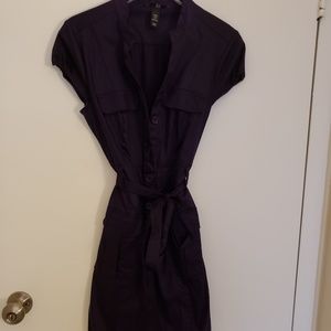 H&M size 10 dark purple shirt dress